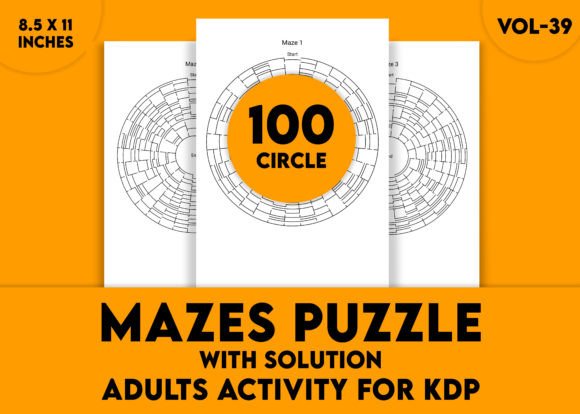 Adults Hard Circle Mazes Puzzles Vol-39