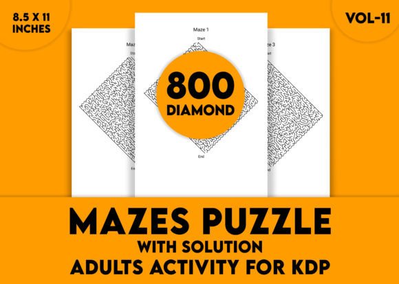 Adults Hard Diamond Mazes Puzzles Vol-11: A Challenge for the Mind