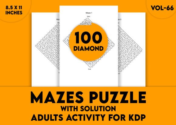 Adults Hard Diamond Mazes Puzzles Vol-66