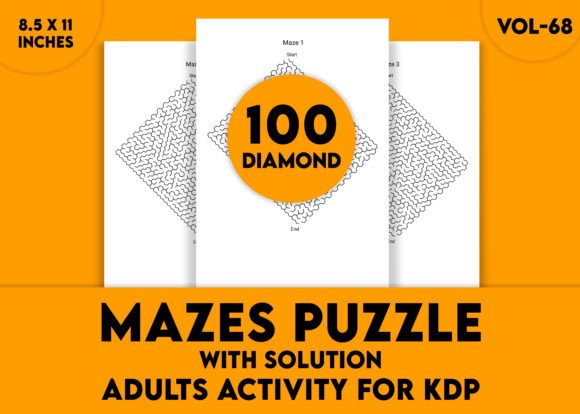 Adults Hard Diamond Mazes Puzzles Vol-68