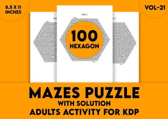 Adults Hard Hexagon Mazes Puzzles Vol-21: A Serious Challenge for the Determined Mind