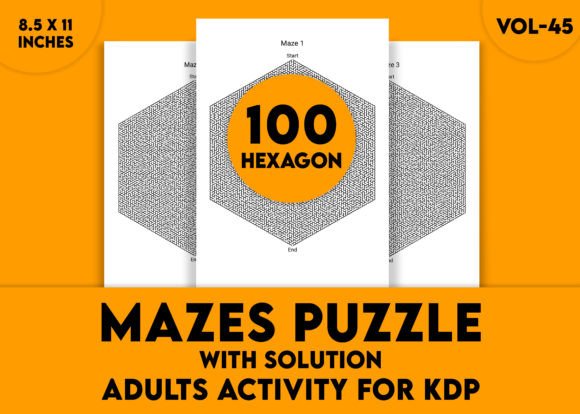 Adults Hard Hexagon Mazes Puzzles Vol-45: A Fresh Approach to Cognitive Fitness