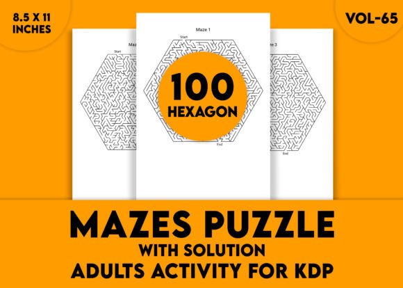 Adults Hard Hexagon Mazes Vol-65 Guide