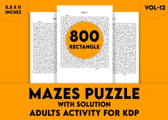 Adults Hard Rectangle Maze Puzzle Vol-12: Sharpen Your Mind with 800 Intricate Challenges