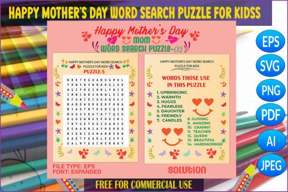 Mother's Day Word Search Puzzle for Kids